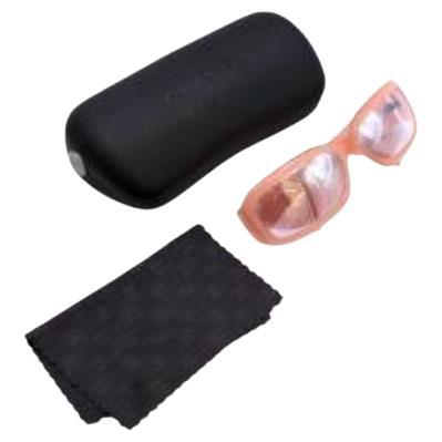 Chanel Vintage Pink Rectangle Sunglasses with Crystal Logo For Sale