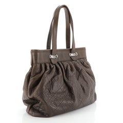 Chanel Vintage Pleated Tote Quilted Calfskin Large