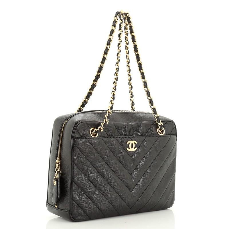 Chanel chevron camera bag hot sale