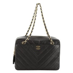 Chanel Vintage Pocket Camera Bag Chevron Caviar Medium