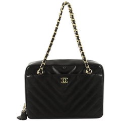 Chanel Vintage Pocket Camera Bag Chevron Lambskin Medium