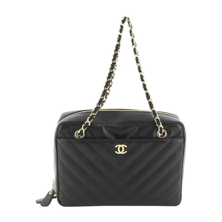 Chanel Vintage Pocket Camera Bag Chevron Lambskin Medium at 1stDibs