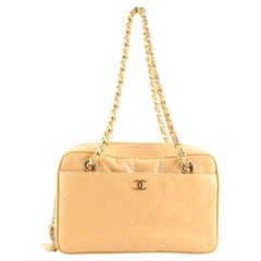 Chanel Vintage Pocket Camera Bag Chevron Lambskin Medium