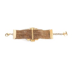 Chanel Vintage Poured Glass Cross Chain Gripoix Bracelet 2007