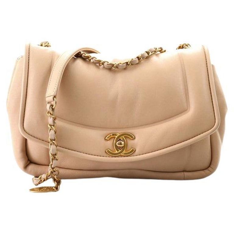 CHANEL Light Beige Quilted Lambskin Vintage Small Classic Single Full Flap  Bag For Sale at 1stDibs