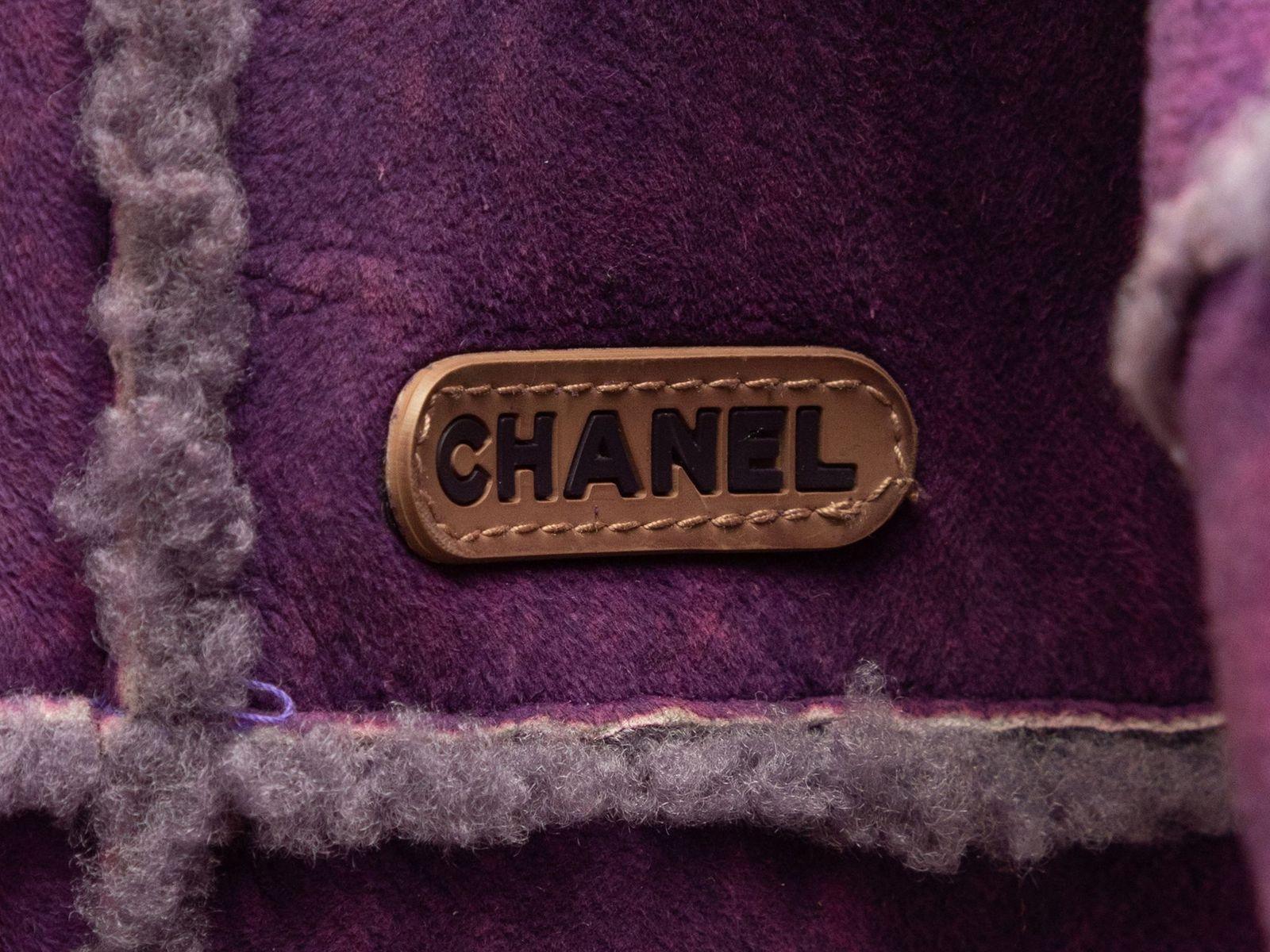 purple shearling coat