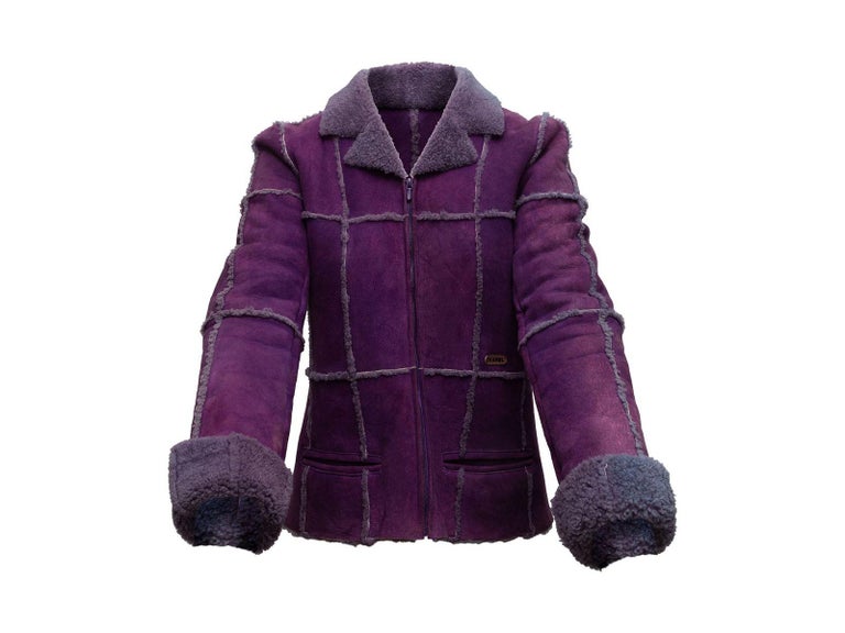 Purple shearling jacket outlet