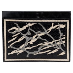 Chanel Used Python Abstract Clutch