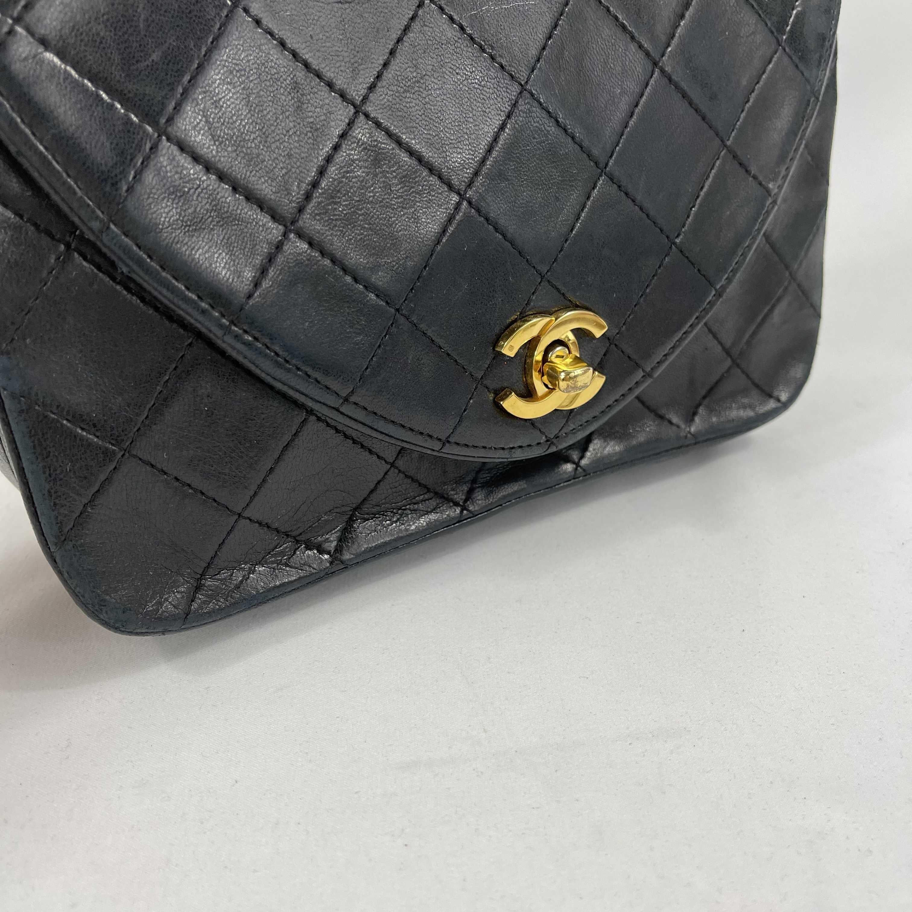 CHANEL Vintage Quilted and Striped Leather Envelope Flap CC Crossbody 8