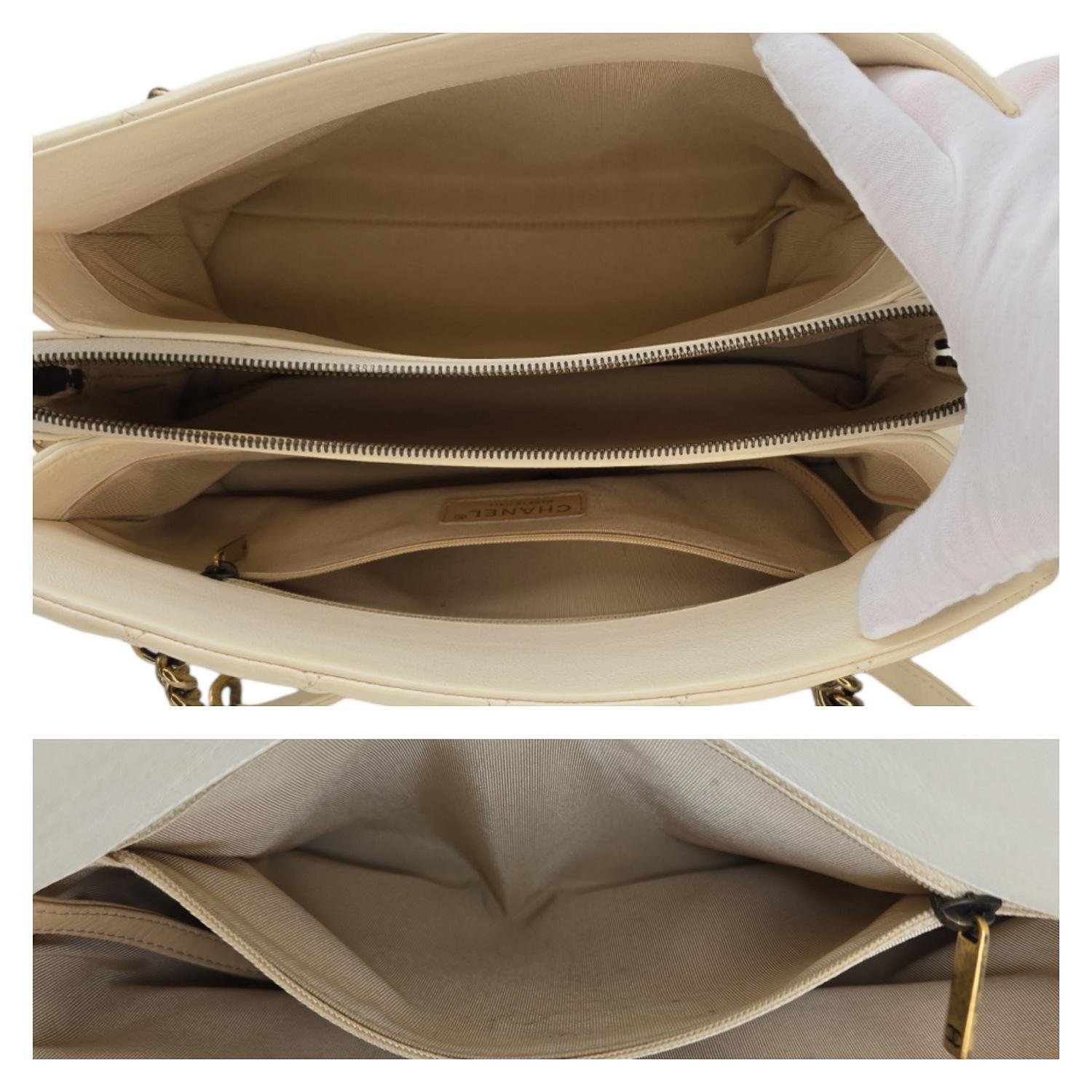 Chanel Vintage Quilted Calfskin Leather Crown CC Tote 1