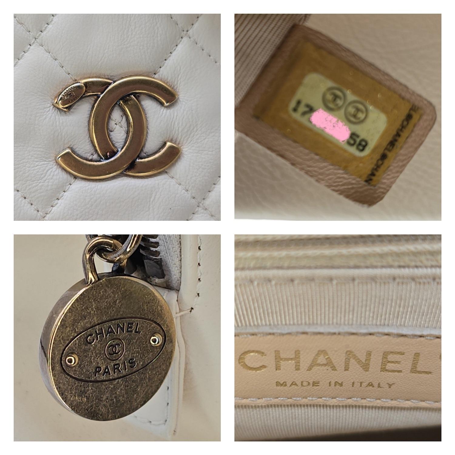 Chanel Vintage Quilted Calfskin Leather Crown CC Tote 3