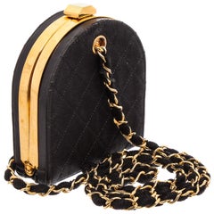 Chanel Vintage Quilted Canvas Mini Frame Bag