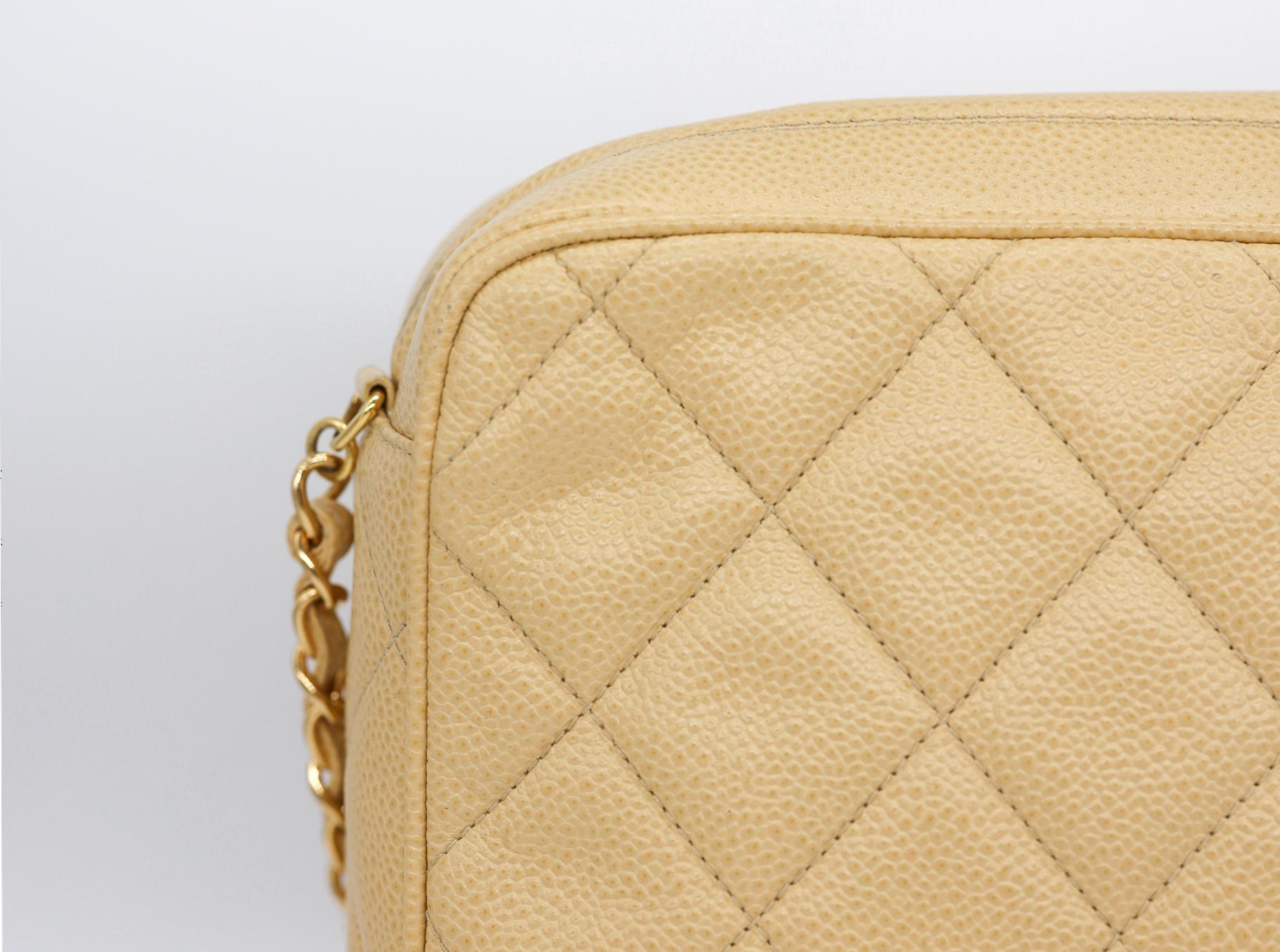 Chanel Vintage Quilted Caviar Leather Camera Bag with Gold Hardware, 1996 - 1997. 1