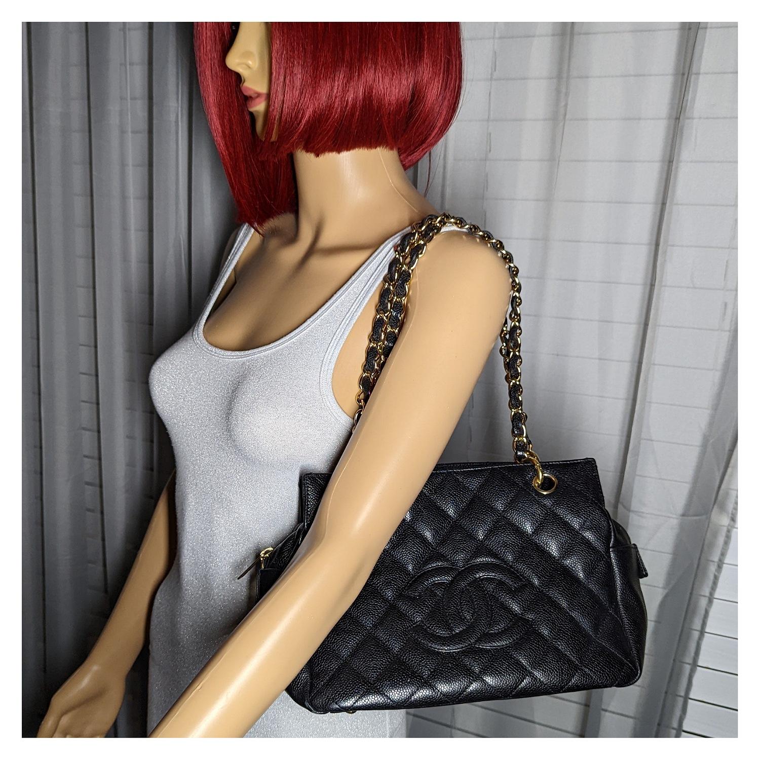 Chanel Vintage Quilted Caviar Petite Timeless Tote 5