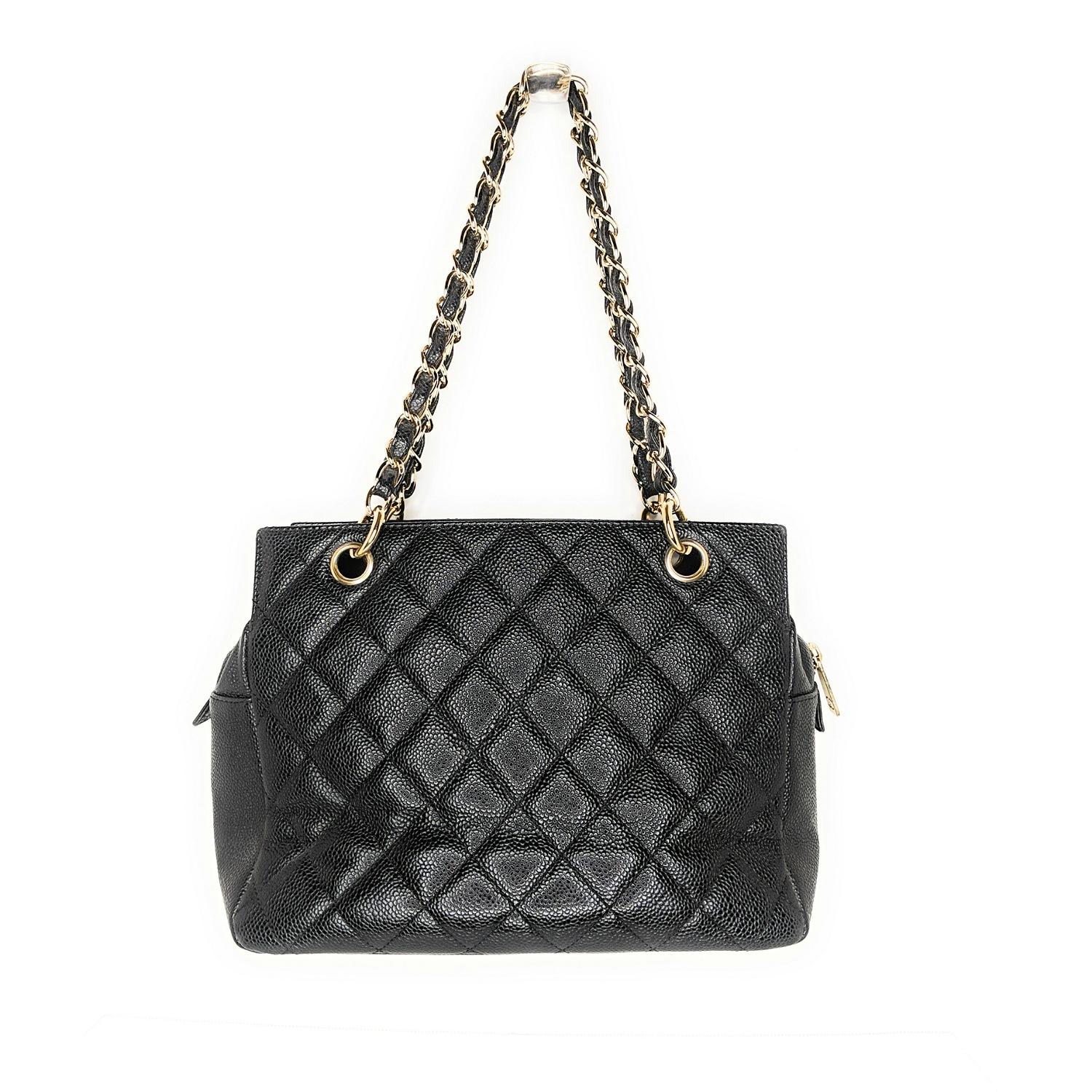 The Chanel Quilted Caviar Leather Petite Timeless Shopping Tote Bag is the rarest of the Chanel Shopping Tote bags and is aptly named. This elegant bag is truly timeless and will always look chic and fashionable. It is made of beautiful quilted