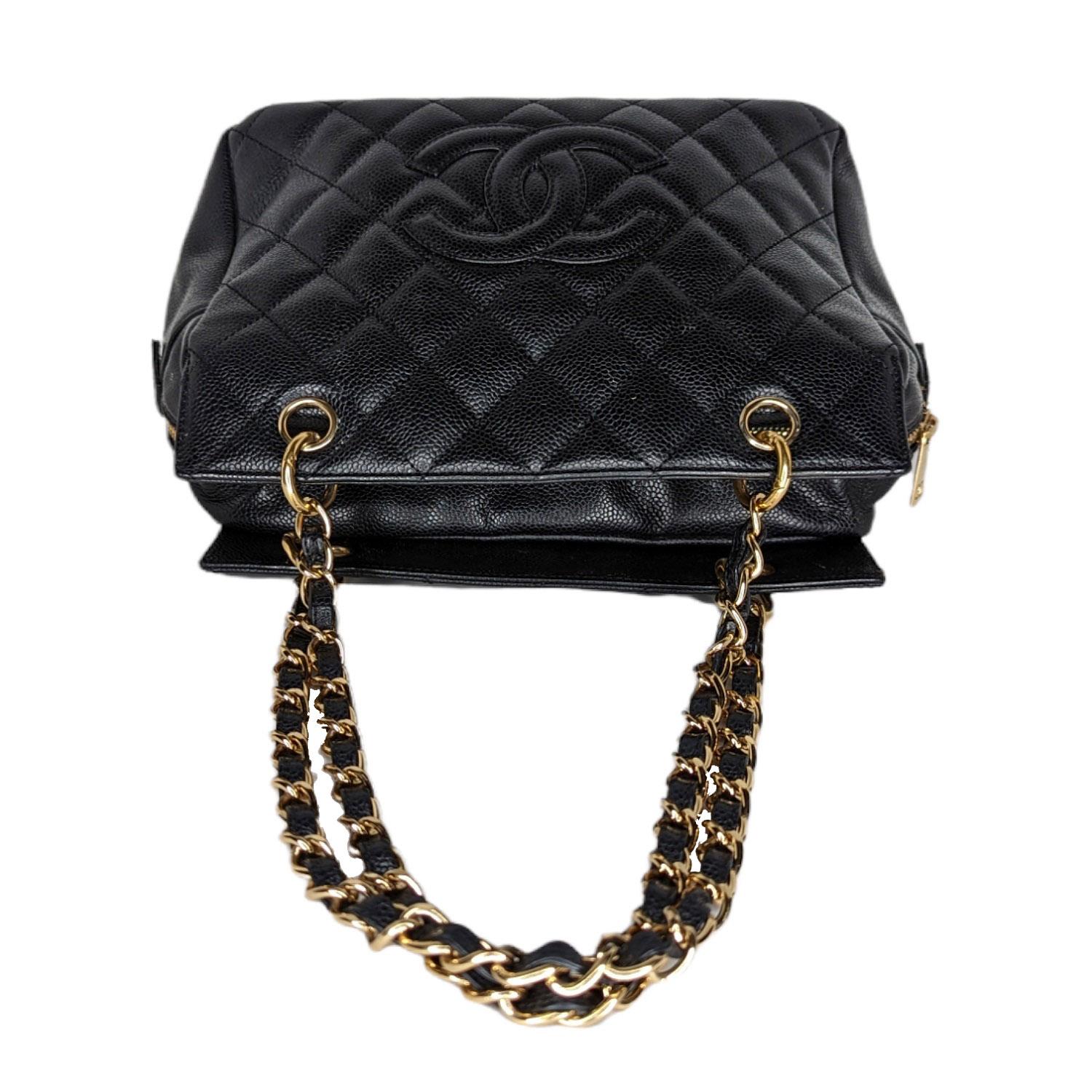 Black Chanel Vintage Quilted Caviar Petite Timeless Tote