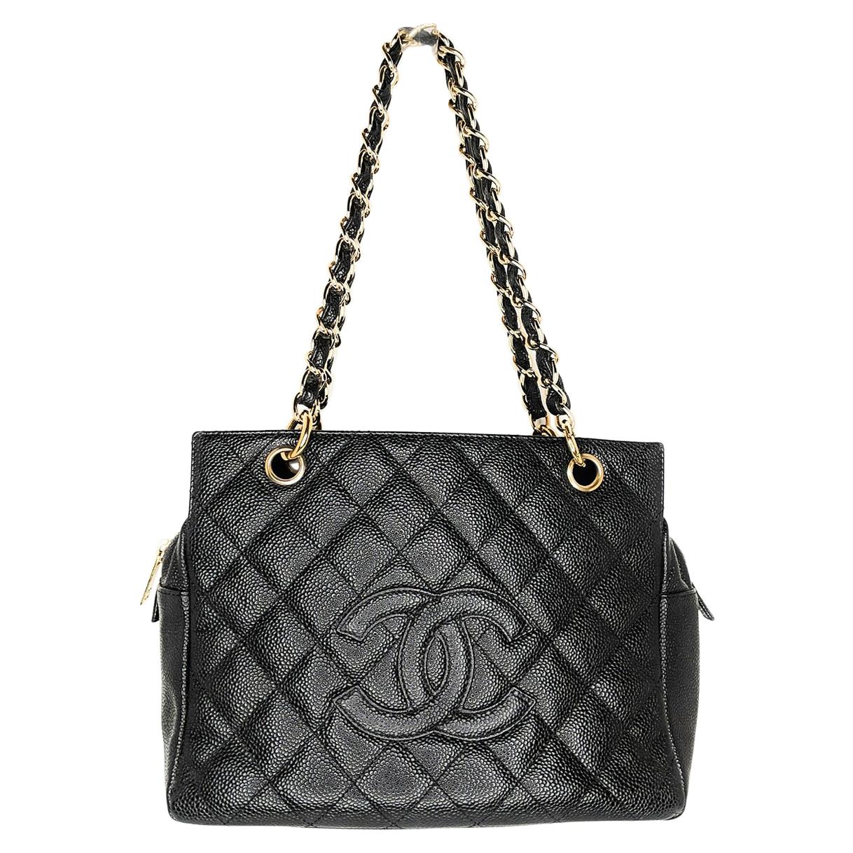 Chanel Vintage Caviar Timeless Shopping Tote Bag