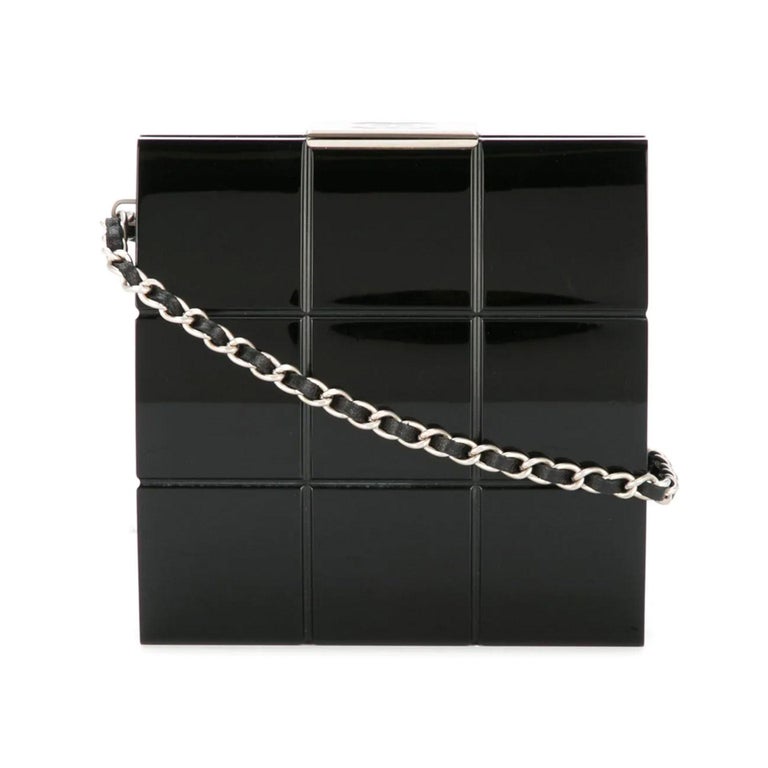 CHANEL Black Perspex Lucite Minaudiere Clutch / Chain Wristlet Collect –  theREMODA