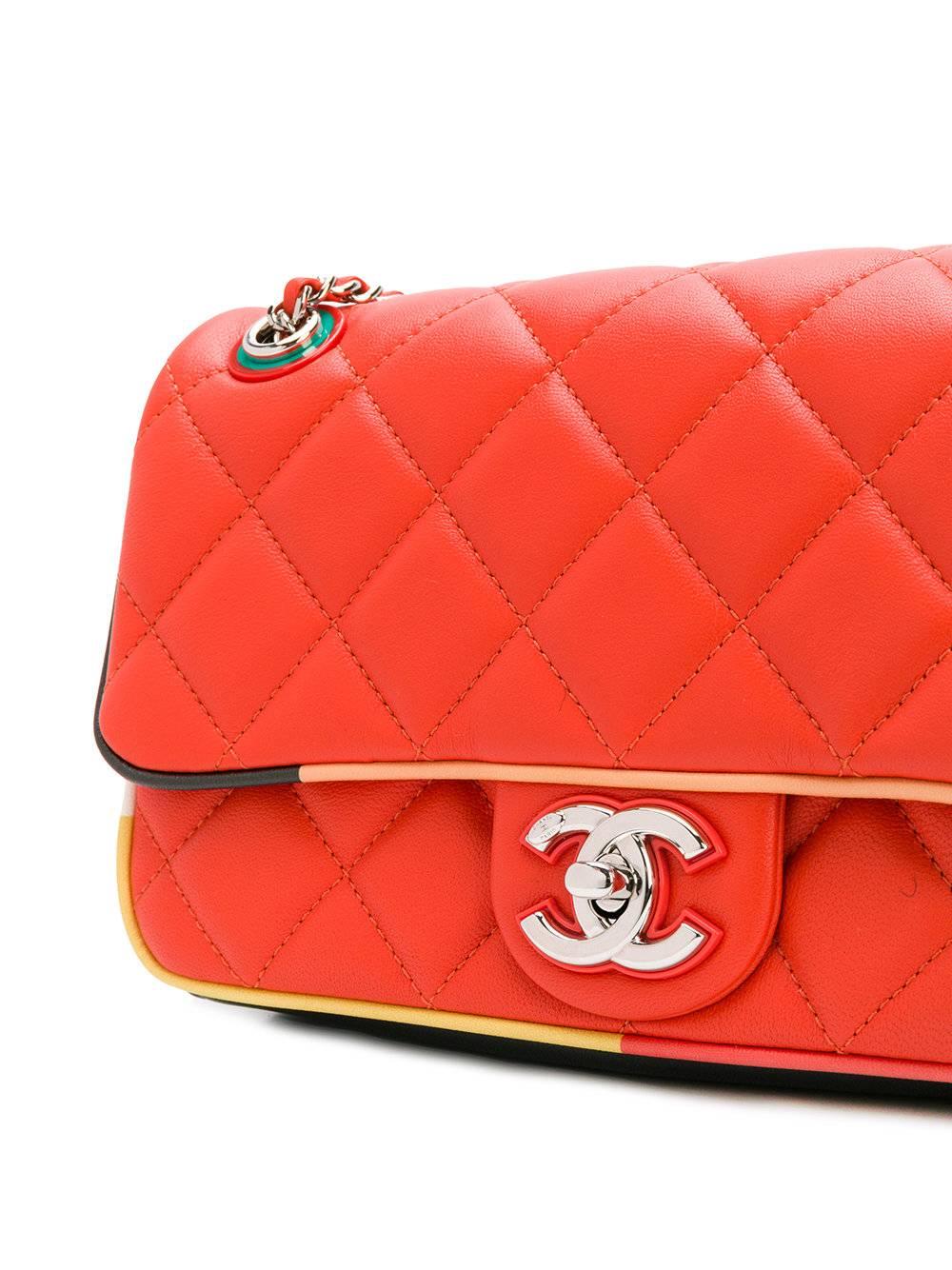 Red Chanel Vintage Quilted Flap Bag 