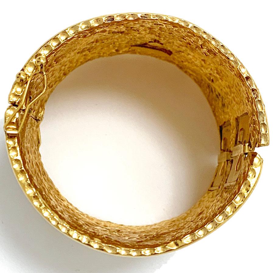 Women's CHANEL Vintage Quilted Gold Cuff