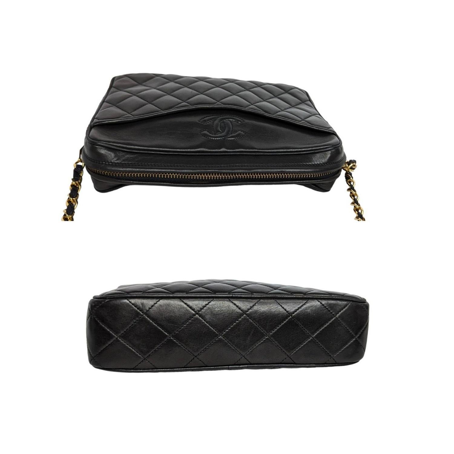 Chanel Vintage Quilted Lambskin CC Camera Tassel Bag 1