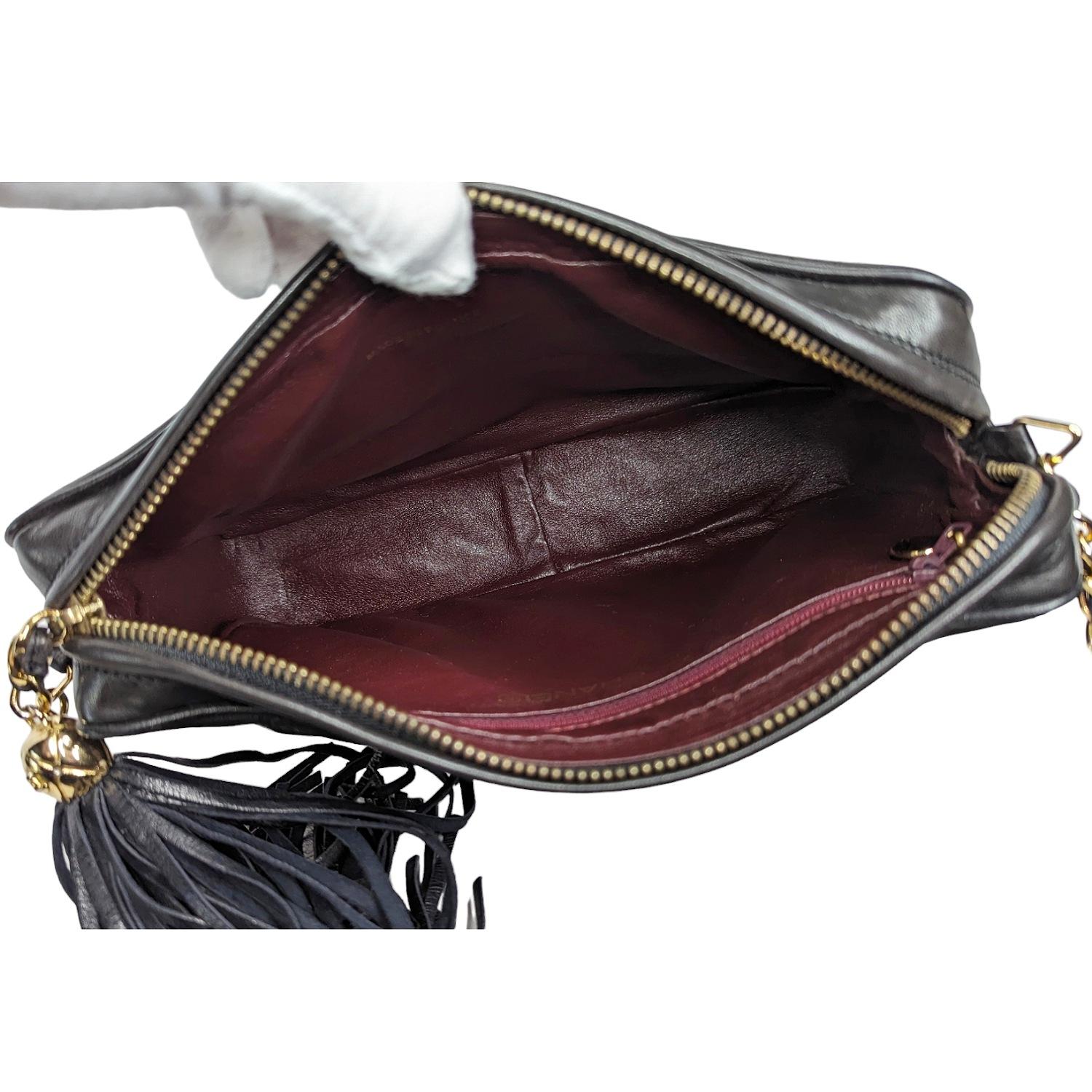 Chanel Vintage Quilted Lambskin CC Camera Tassel Bag 2