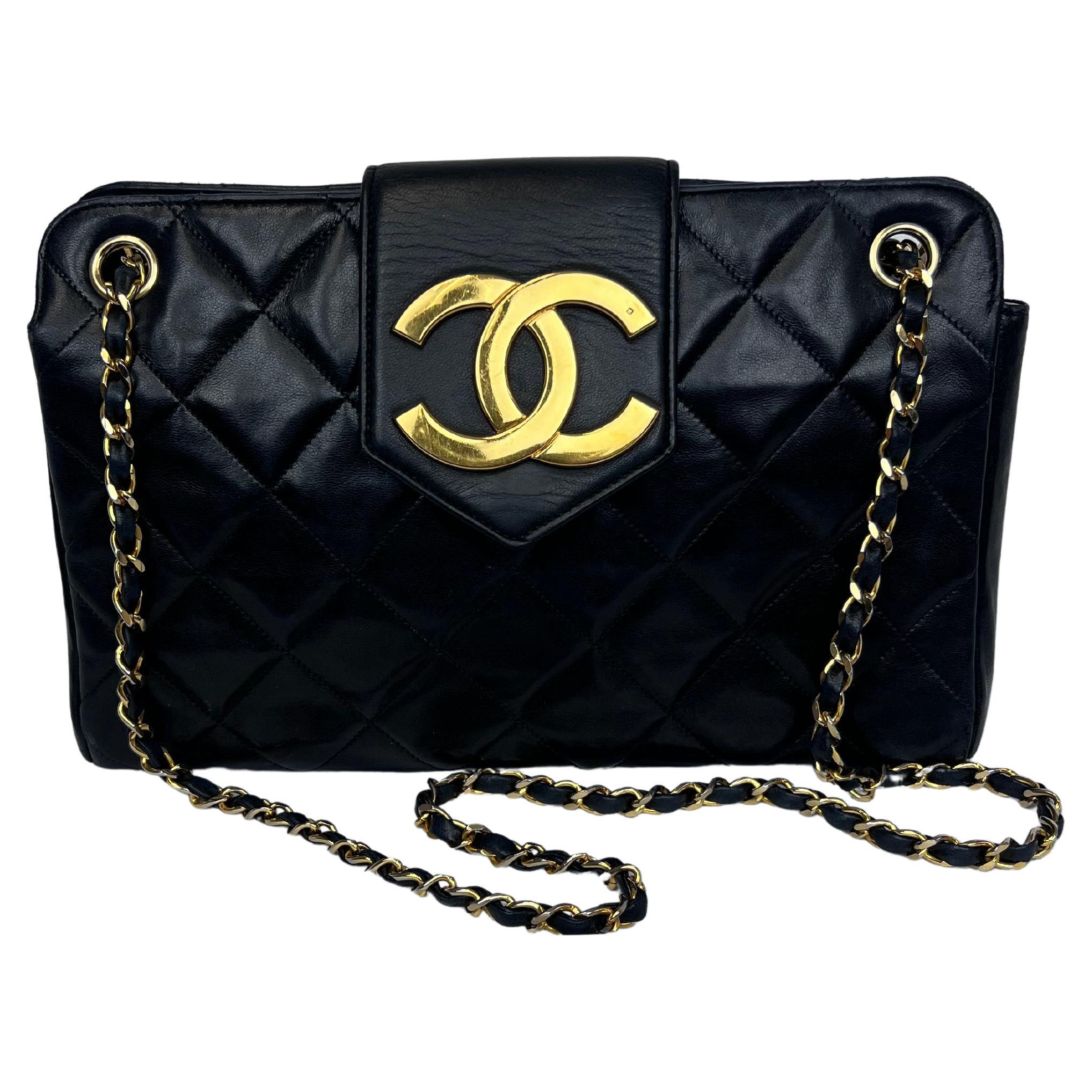 Chanel Vintage Quilted Lambskin CC Crossbody Bag