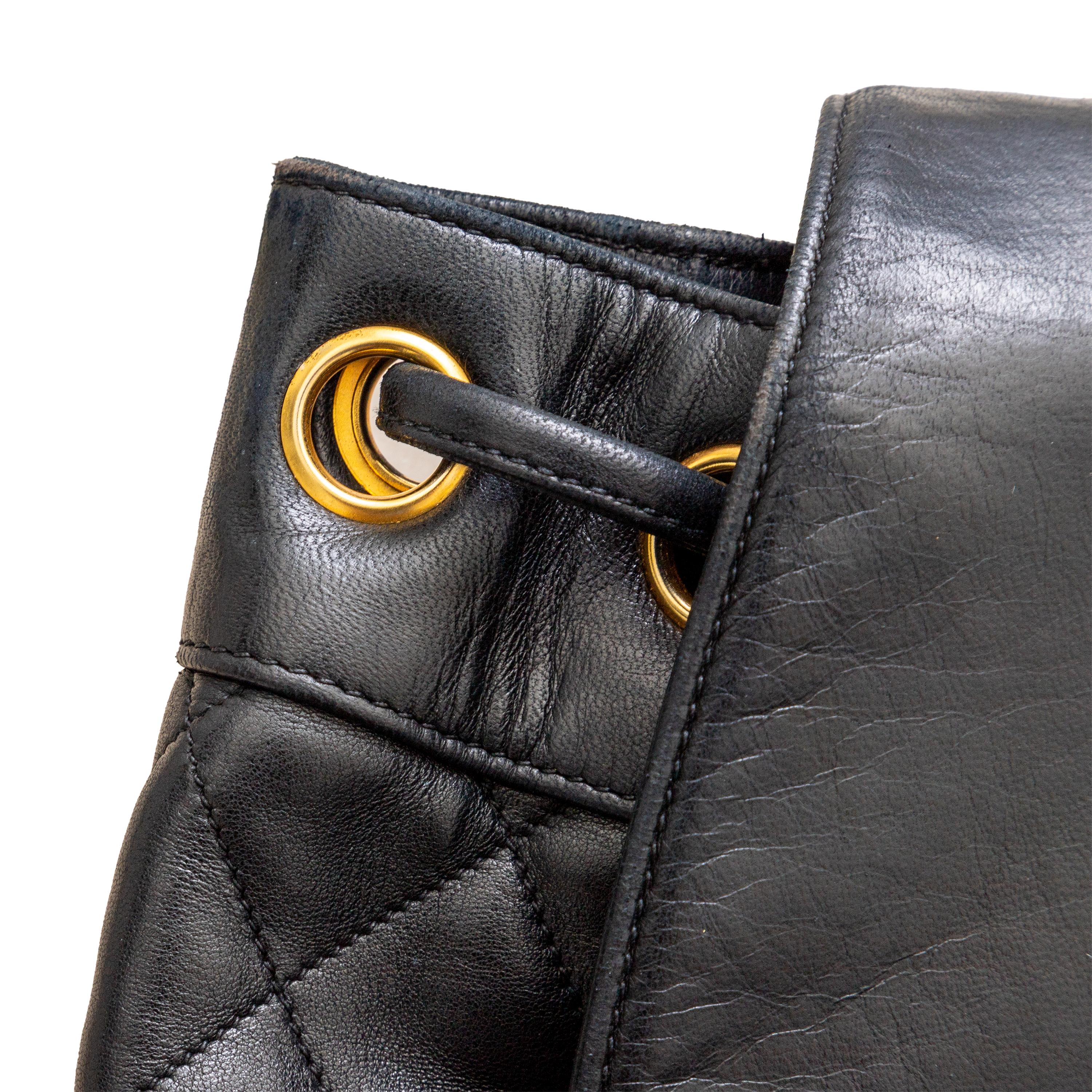 Chanel Vintage Quilted Lambskin Drawstring Backpack - '90s 8