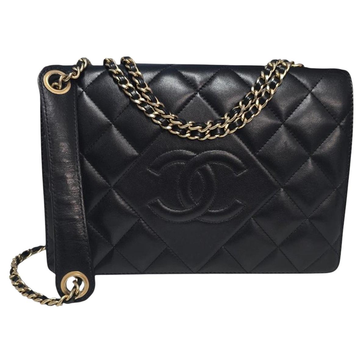 Chanel Vintage Quilted Lambskin Full Flap Shoulder Bag