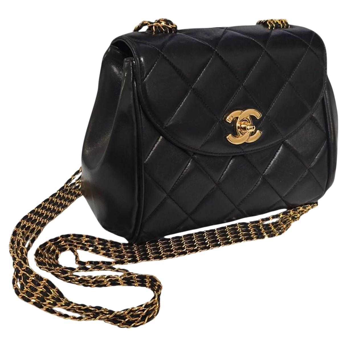 Chanel 90s Quilted Lambskin Multi-Chain Flap Shoulder Bag