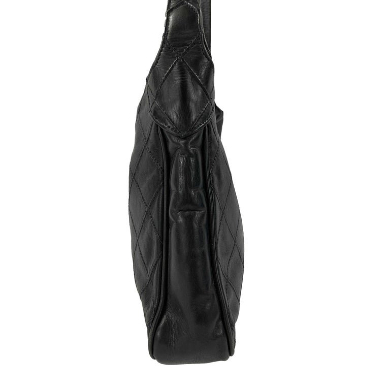 CHANEL Vintage Quilted Lambskin Supermodel Black Medium CC Shoulder Bag For Sale 8