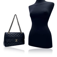 Chanel Vintage Quilted Leather Smooth Trim Timeless Double Flap Bag
