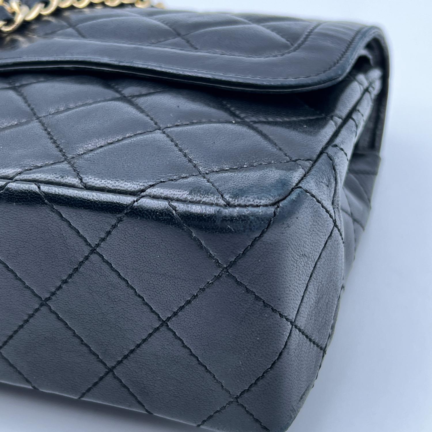 Women's Chanel Vintage Quilted Leather Smooth Trim Timeless Double Flap Bag