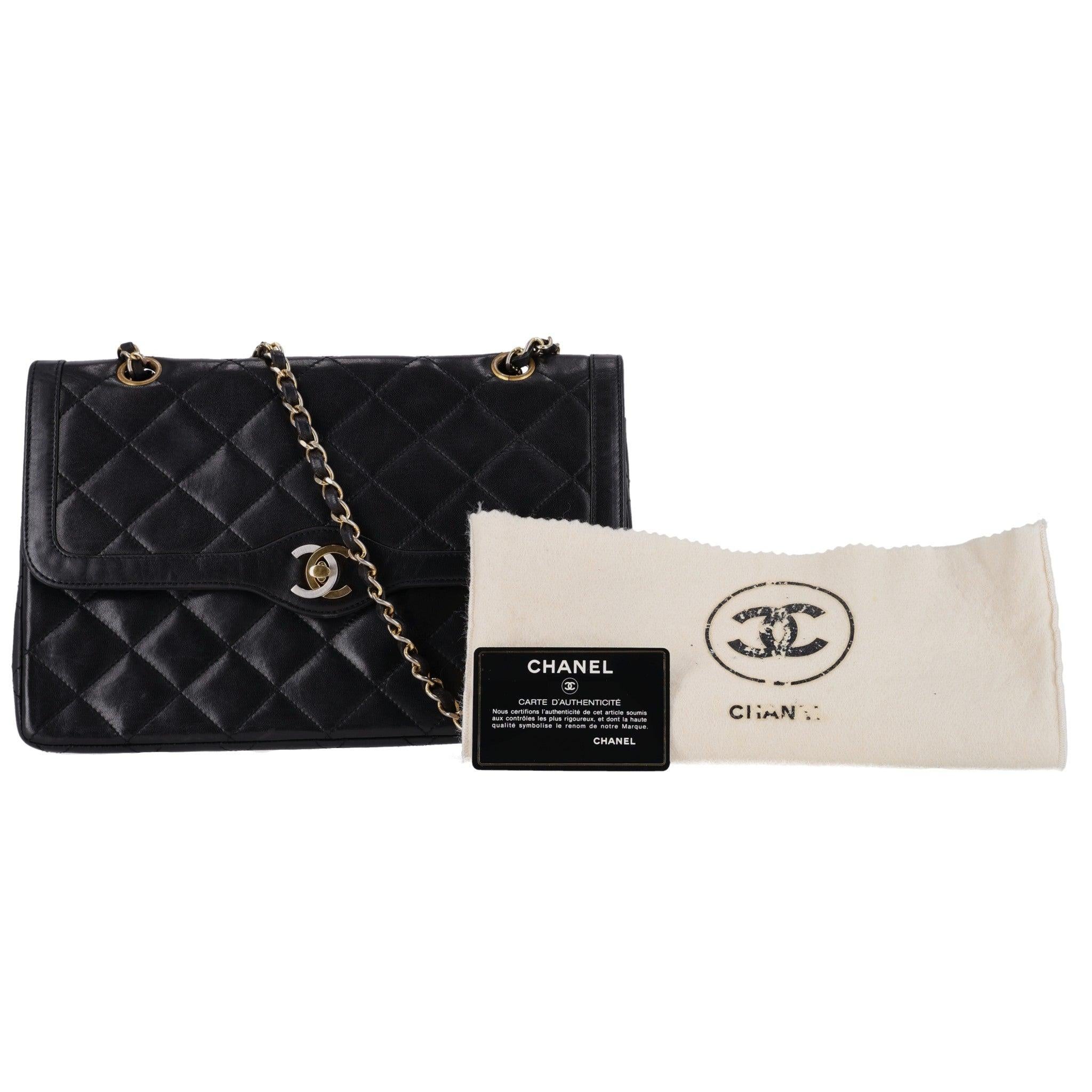 Chanel Vintage Quilted Leather Two Tone 'CC' Closure Double Flap Bag For Sale 7