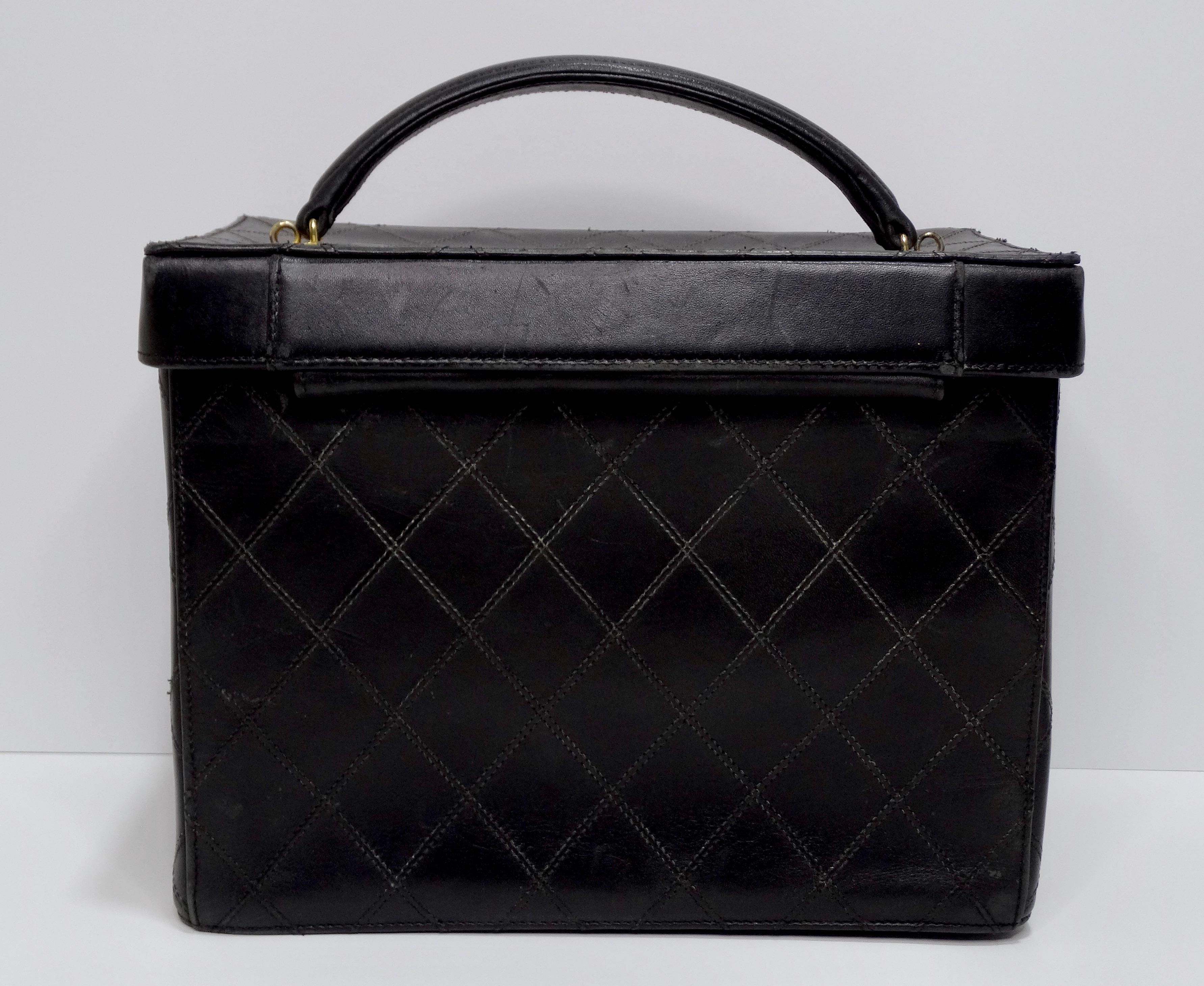 Chanel Vintage Quilted Leather Vanity Case  For Sale 1