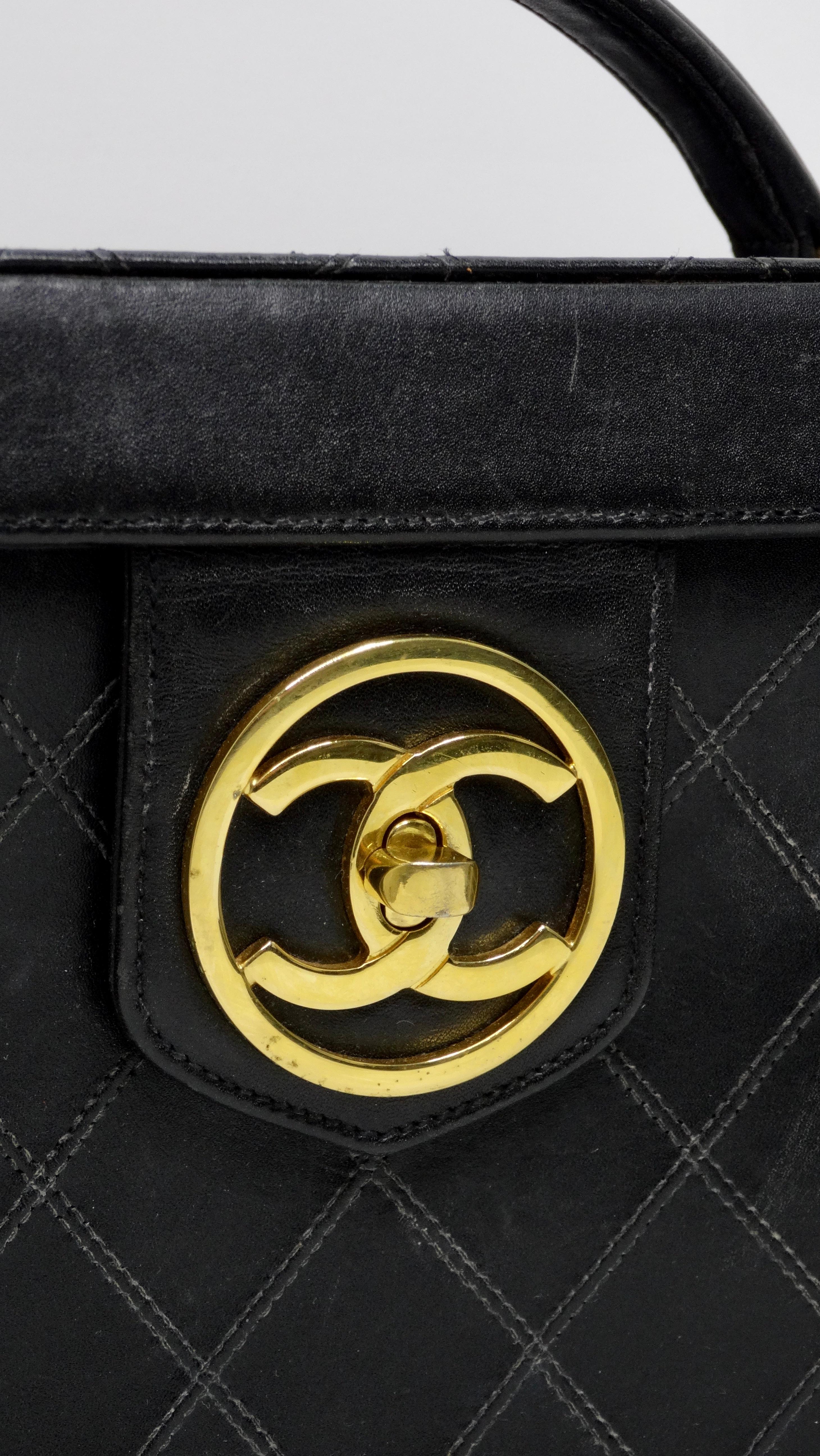 Chanel Vintage Quilted Leather Vanity Case  For Sale 5