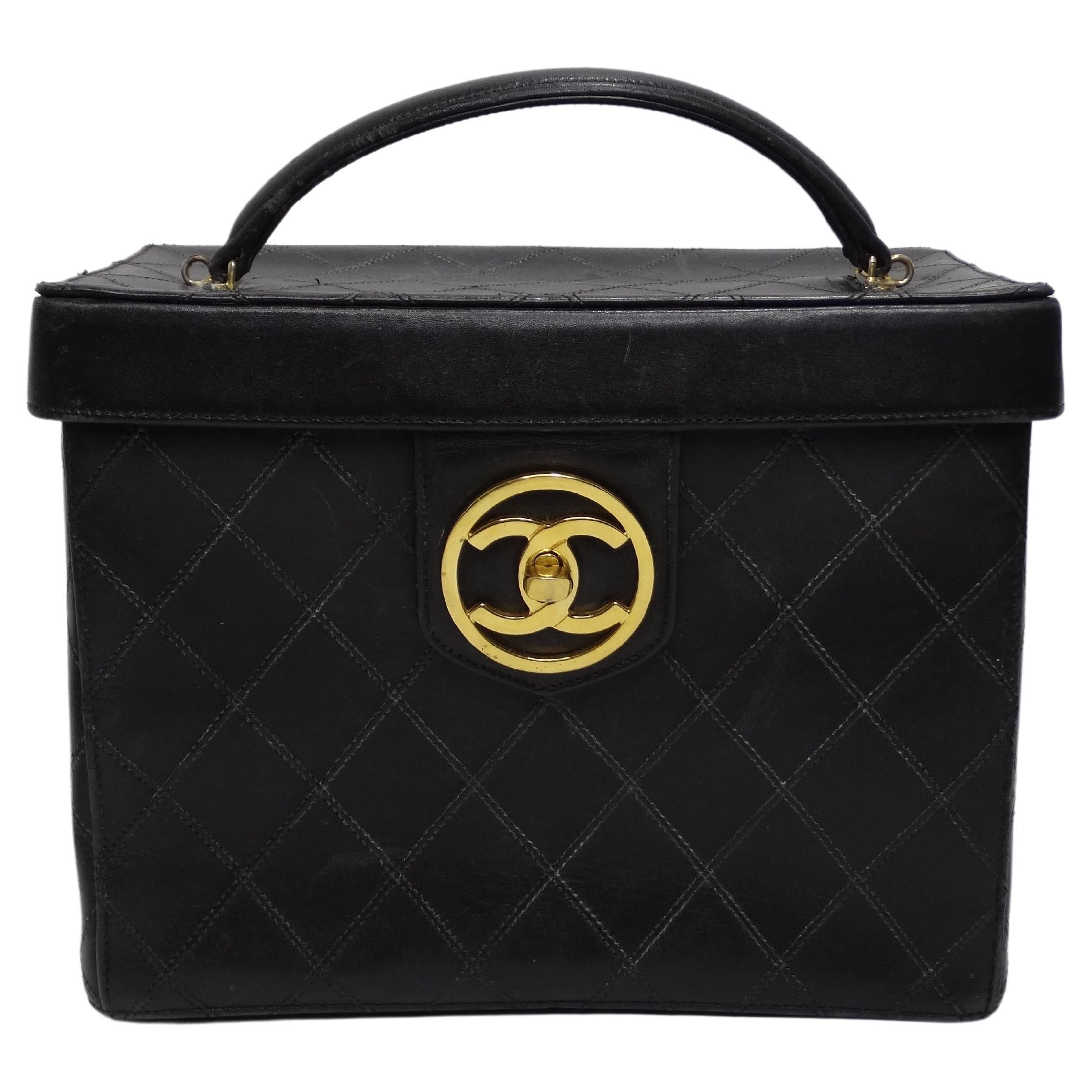 Chanel Vintage Quilted Leather Vanity Case  For Sale