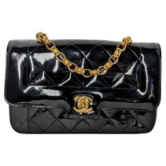 Chanel Vintage Quilted Patent Calfskin Mini Diana Bijoux Flap