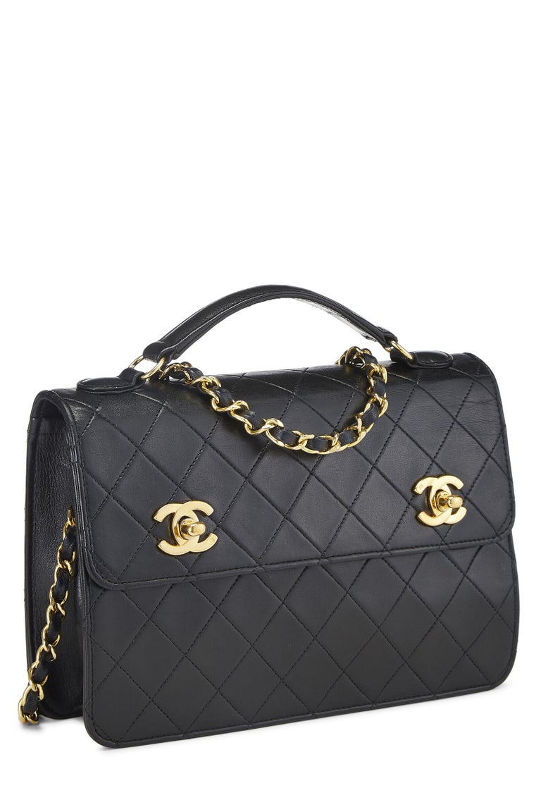 Chanel lined CC Turn-Lock 2 Ways Flap Bag / Briefcase Black Leather  ref.254836 - Joli Closet