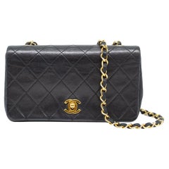 Chanel Vintage Rare Classic Rectangular Mini Full Flap Tasche in Schwarz GHW, seltene klassische Vintage