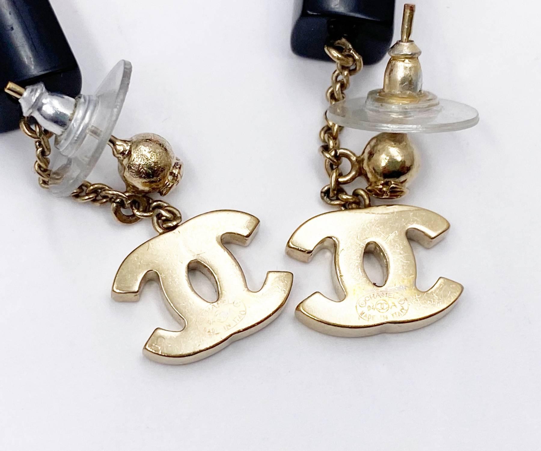 red chanel earrings