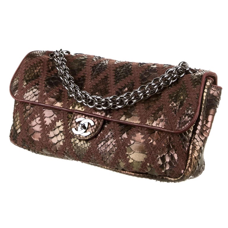 Black Chanel Vintage Rare Handbag Clutch Exotic Tote & Metallic Bronze Hobo Flap Bag For Sale