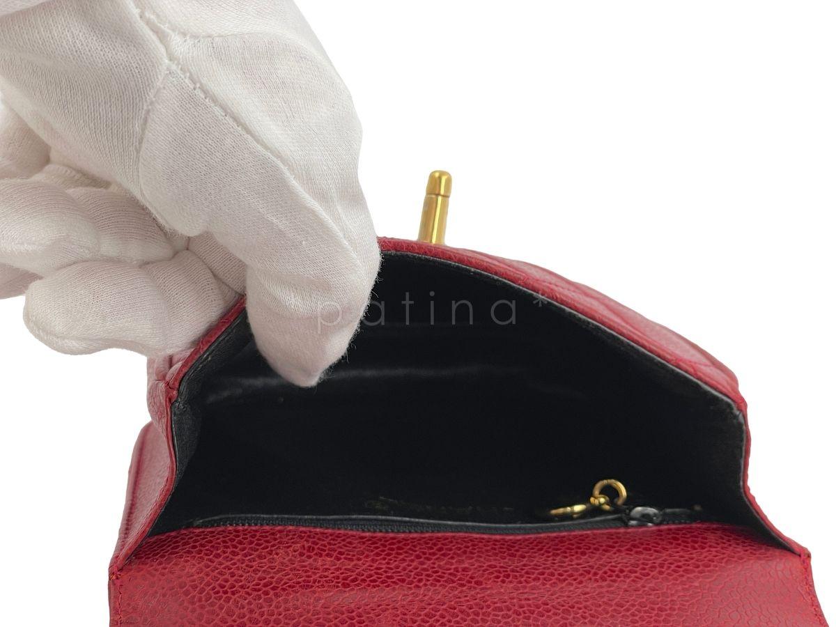 Chanel Vintage Red Caviar Belt Bag Rounded Fanny Pack 64267 5