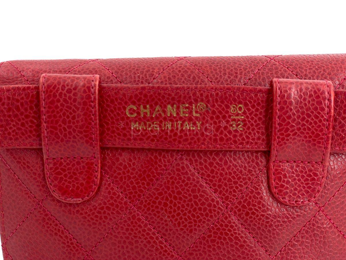 Chanel Vintage Red Caviar Belt Bag Rounded Fanny Pack 64267 8