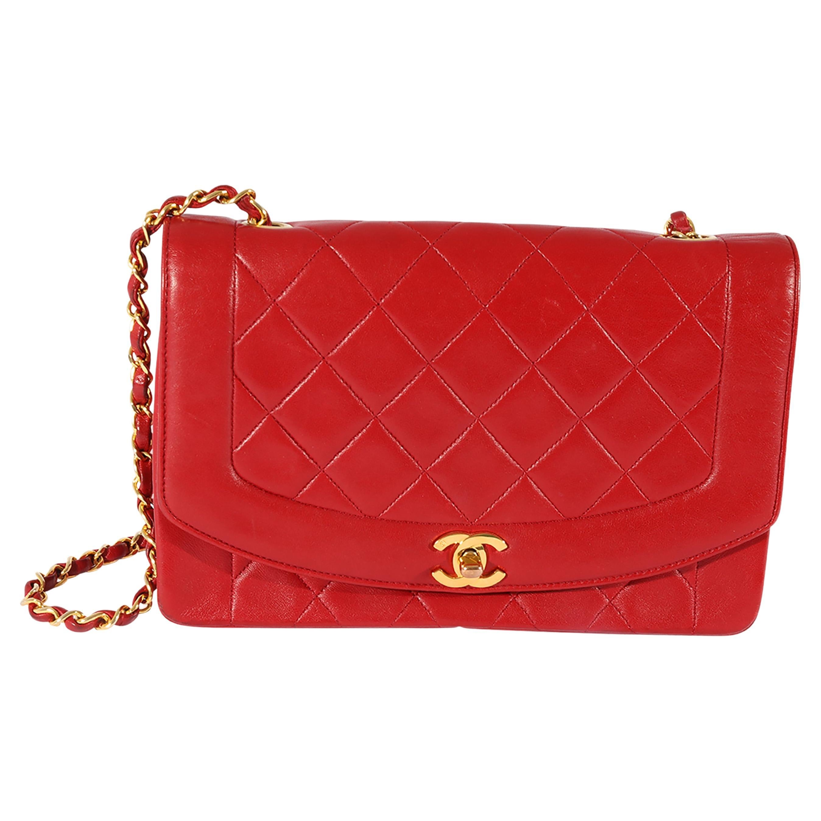 Chanel Vintage Red Quilted Lambskin Diana Flap Bag at 1stDibs  chanel  diana flap bag, diana chanel bag, chanel lady diana bag