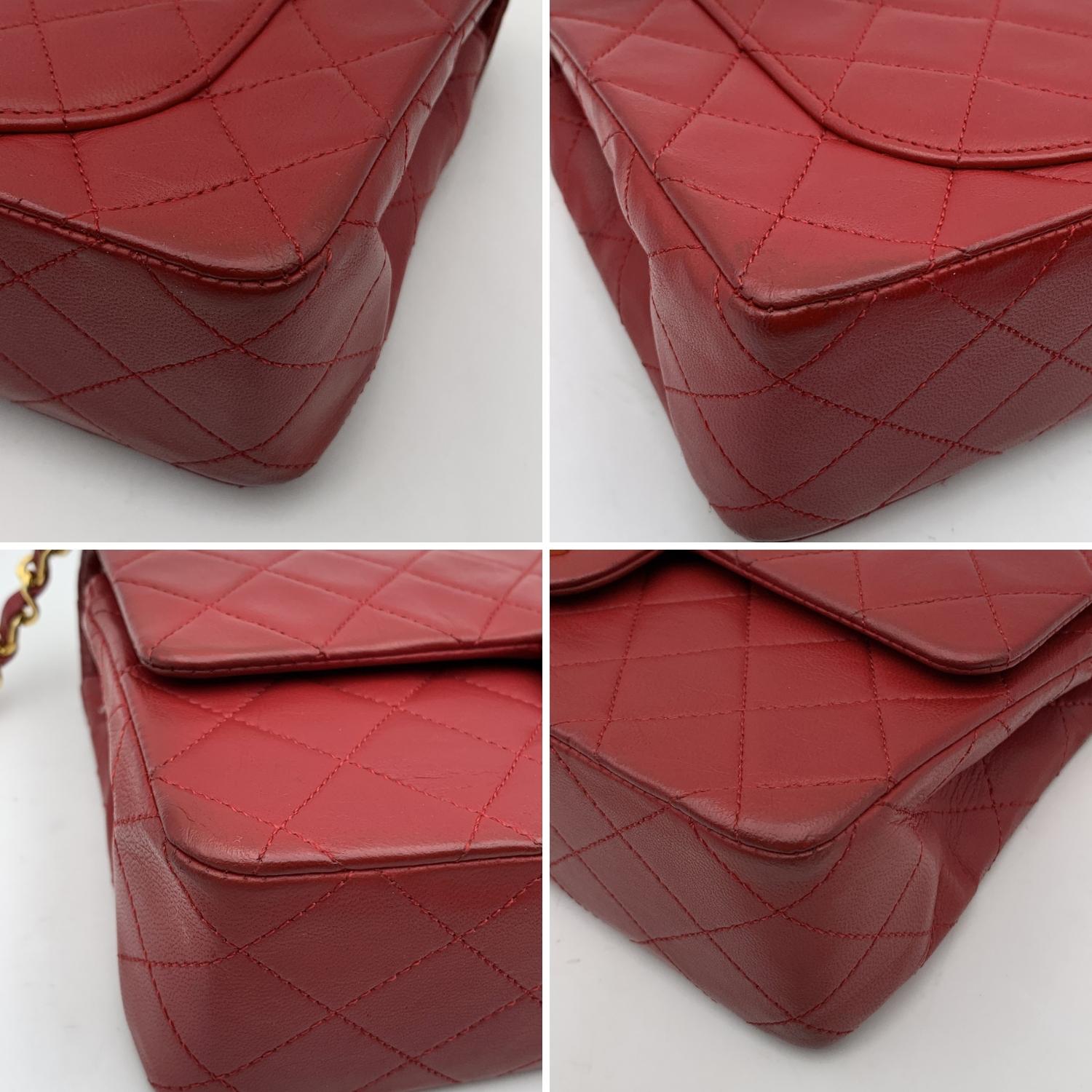 Chanel Vintage Red Quilted Timeless Classic Small 2.55 Bag 23 cm For Sale 5