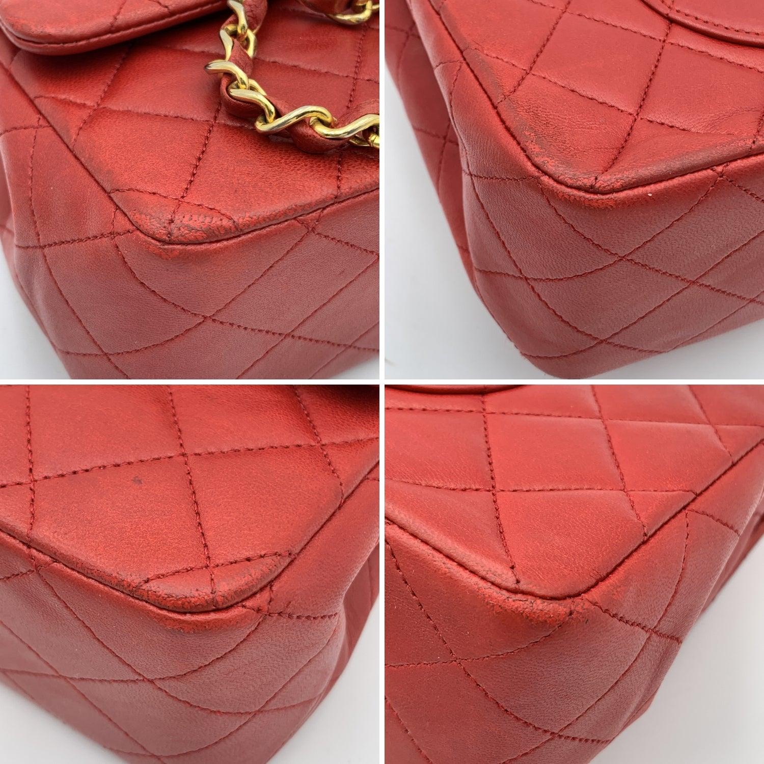 Chanel Vintage Red Quilted Timeless Classic 2.55 Shoulder Bag 25 cm 4