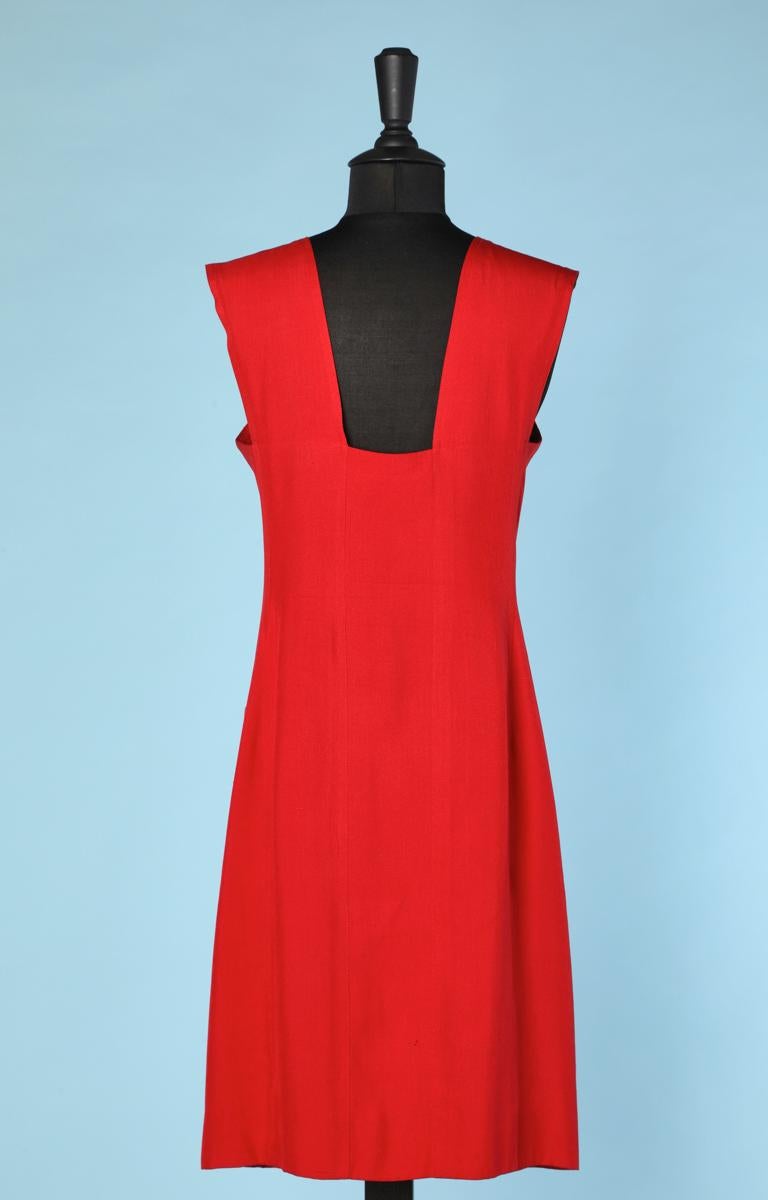 Red silk summer dress Chanel Boutique In Excellent Condition In Saint-Ouen-Sur-Seine, FR
