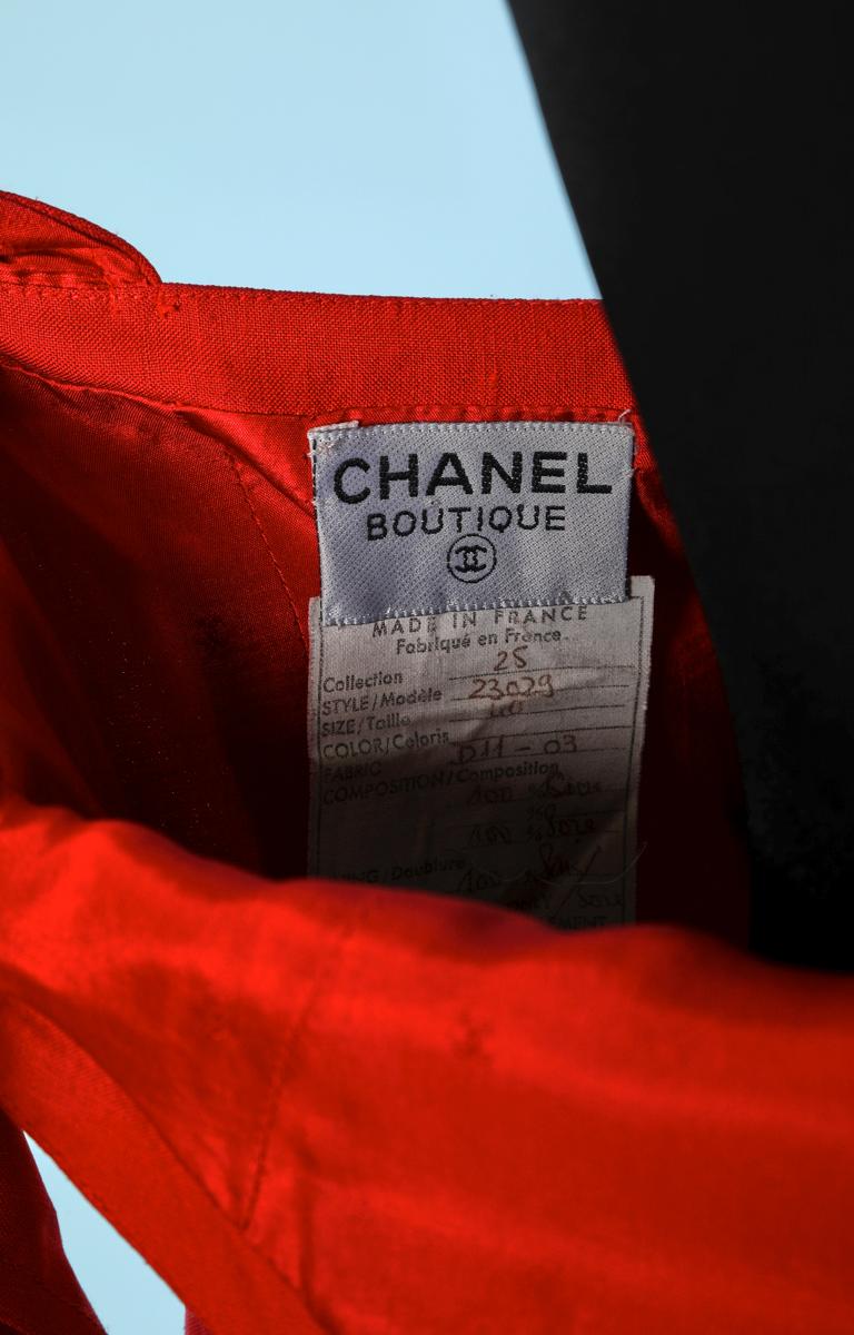 Women's Red silk summer dress Chanel Boutique For Sale