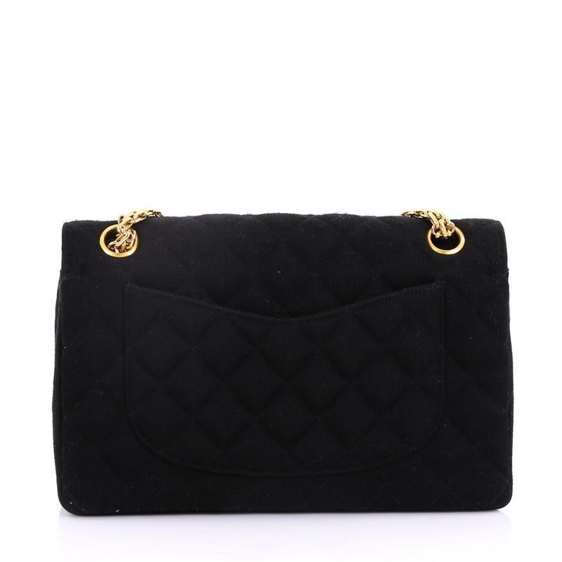Chanel Vintage Reissue Chain Double Flap Bag Quilted Jersey Small In Good Condition In NY, NY